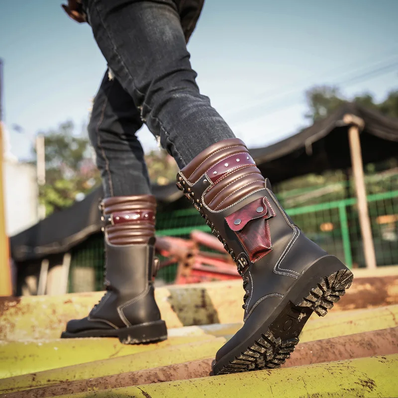 Men Knee High Leather Boots Wi - Men'S Shoes Hoka Sale review and price